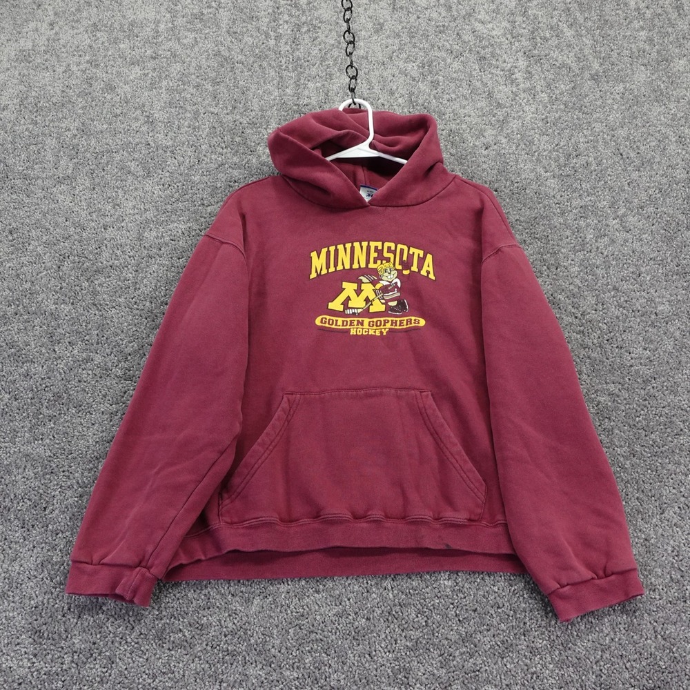 A4 Hoodie Boys Extra Large Maroon Minnesota Golden Gophers Hockey Vintage